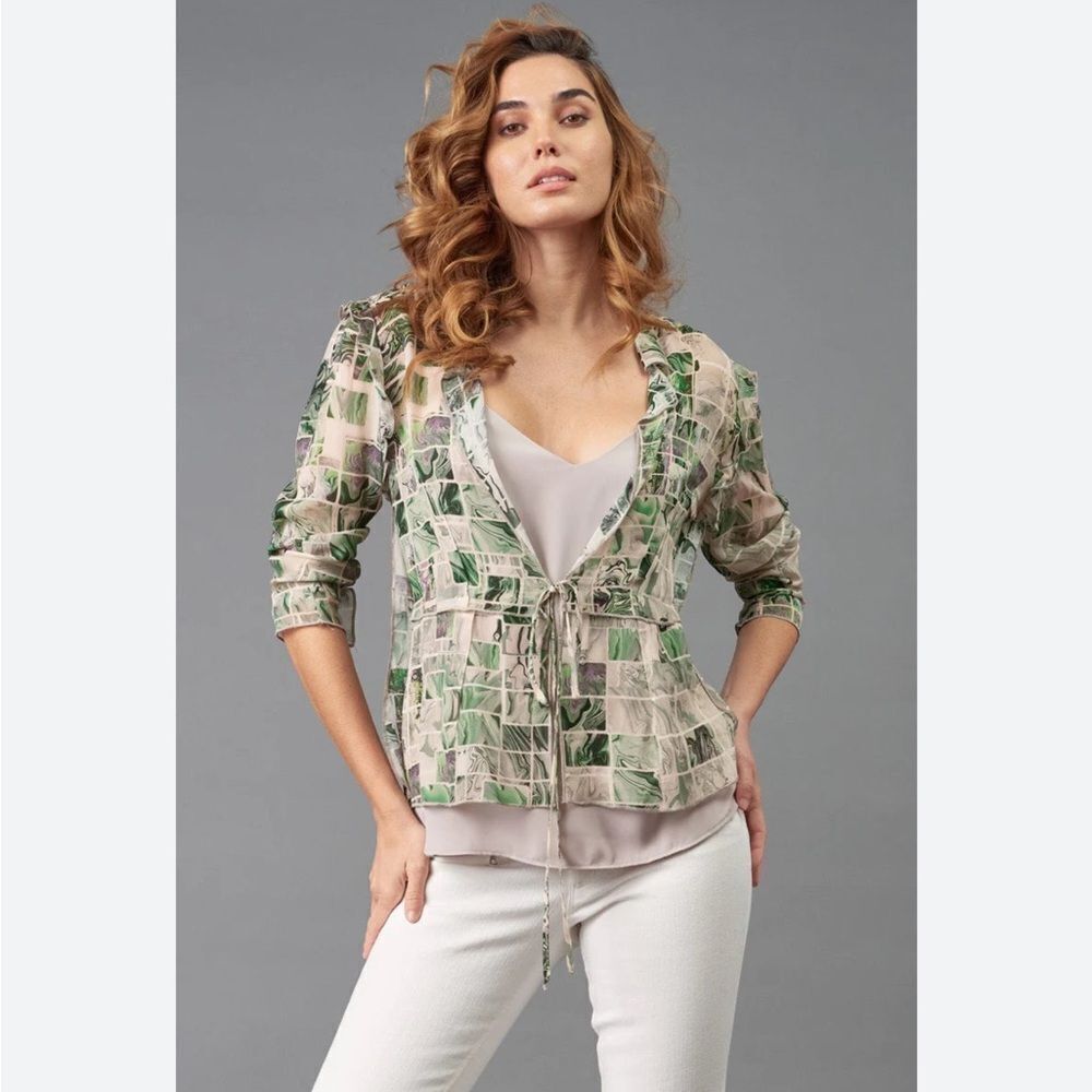 Lola & Sophie Tile Print Drawstring Jacket